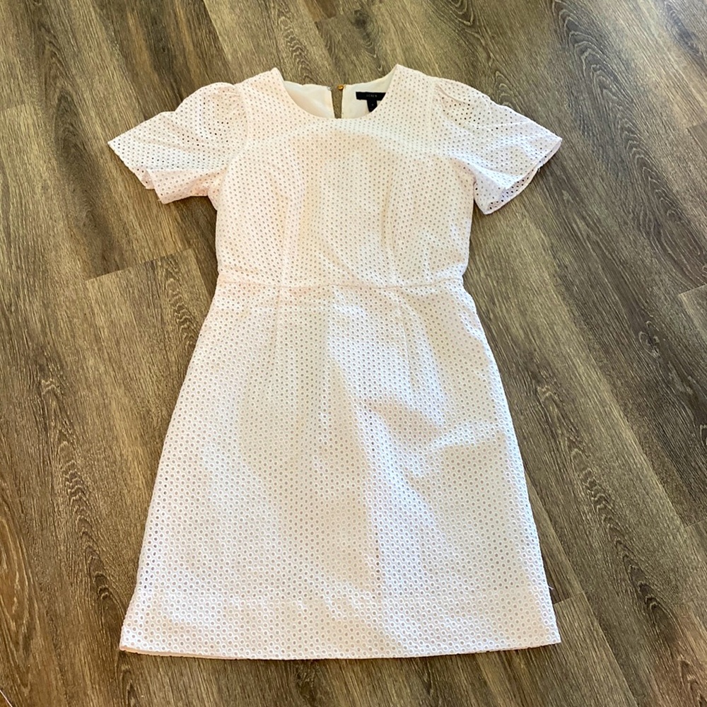 J. Crew white eyelet short sleeve dress 0 XS